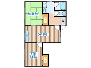 マンションむらかみ１の物件間取画像